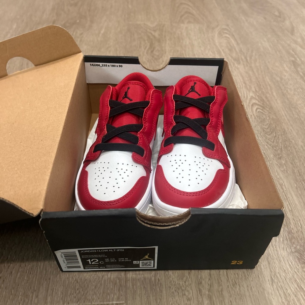 Jordan Kids Red and White Sneakers